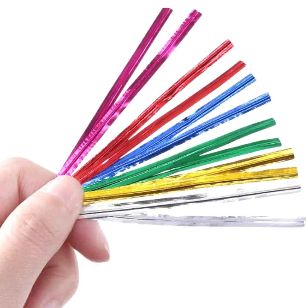 Pita Kawat Potong 8cm / Twist Tie Snack Souvenir / Pita Kawat Pembungkus Serbaguna